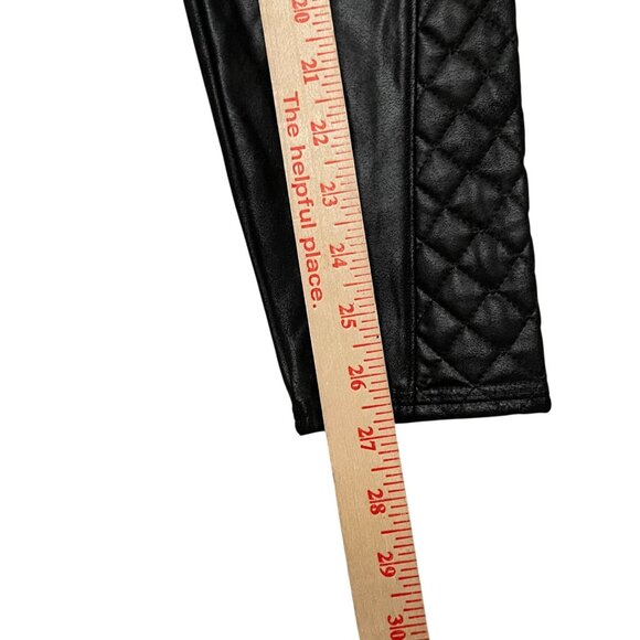 Spanx Quilted Faux Leather Shiny Moto Leggings Women's Size Large Black - Picture 13 of 13
